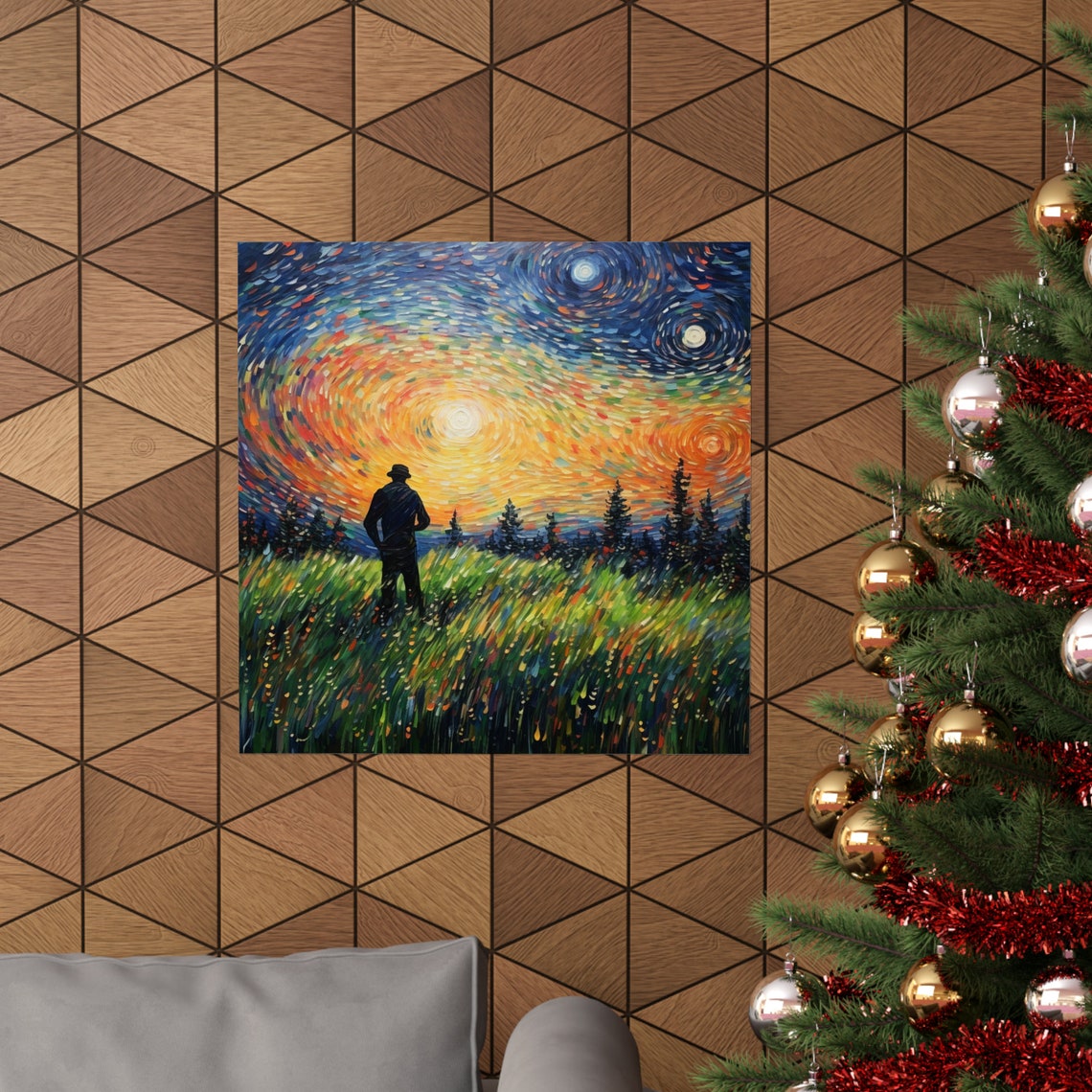 Van Gogh Prairie Landscape, Post-Impressionist Art Print - Image 4