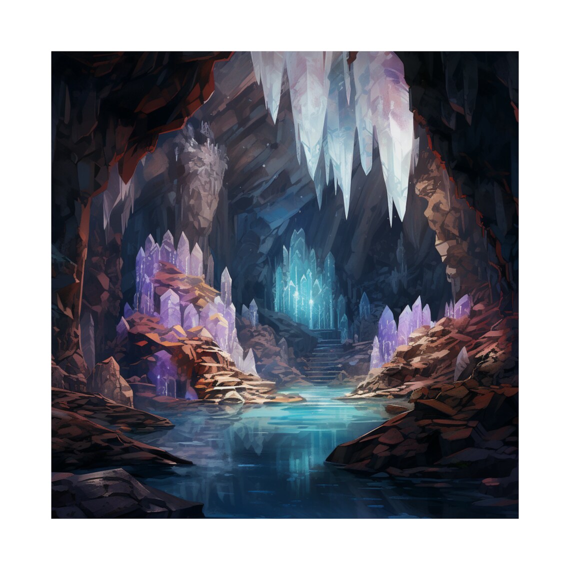 Crystal Cave Geode Poster, Rock Lovers Art - Image 4