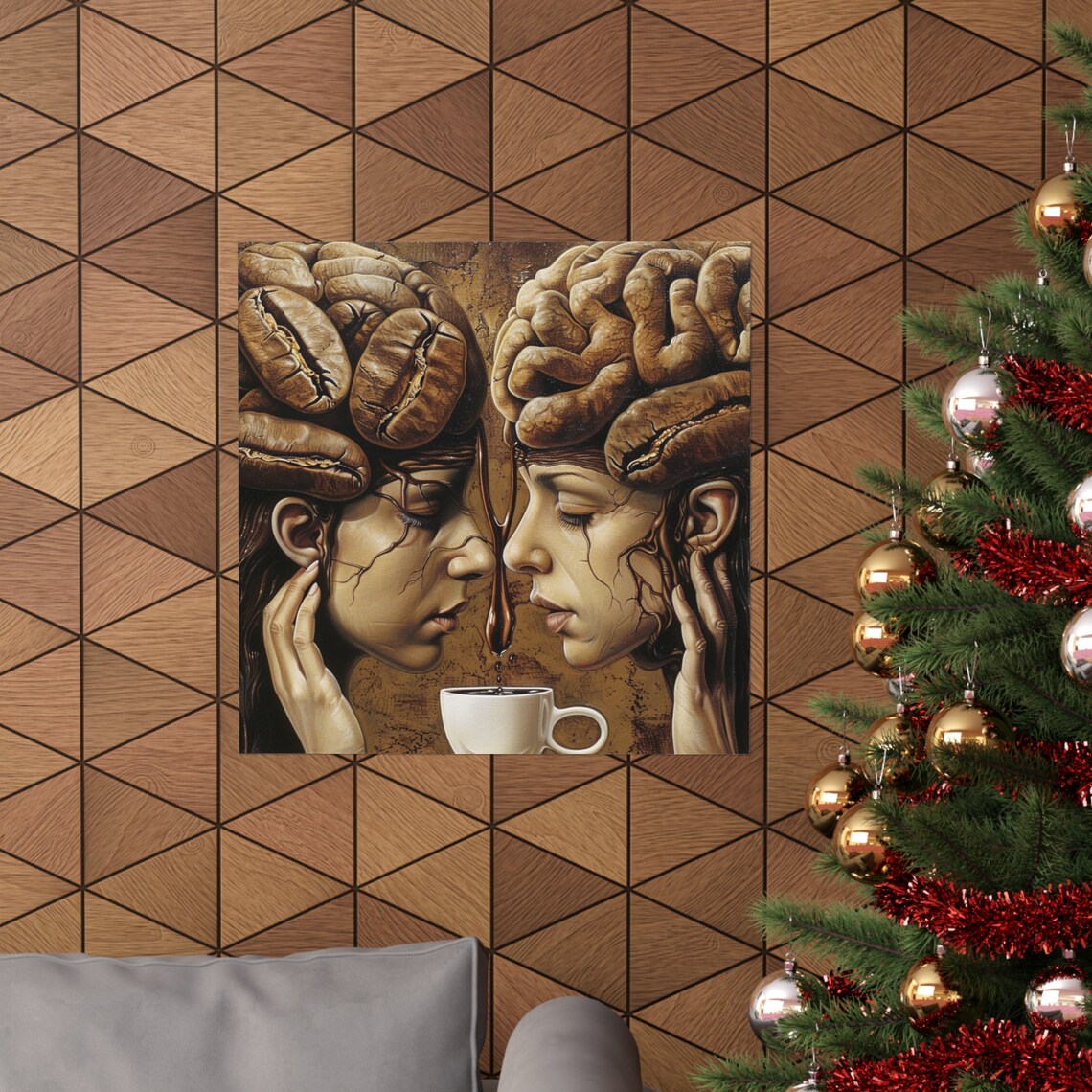 Barista Women Poster, Trippy Abstract Coffee Art - Image 4
