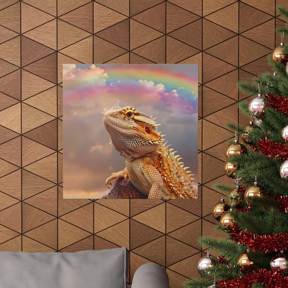 Bearded Dragon Under The Rainbow Poster - Image 4
