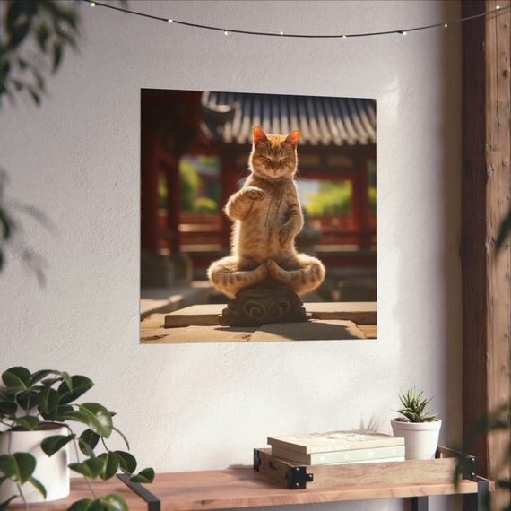 Meditation Master Rare Zen Orange Cat Art Print