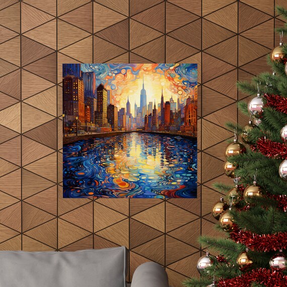 Melting City Post Impressionist Art Print, City View
