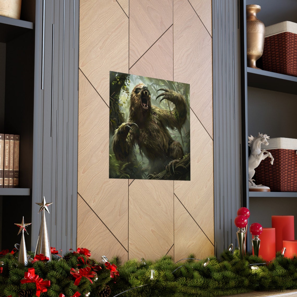 Giant Rabid Sloth Poster, Sloth Humor Art - Image 3