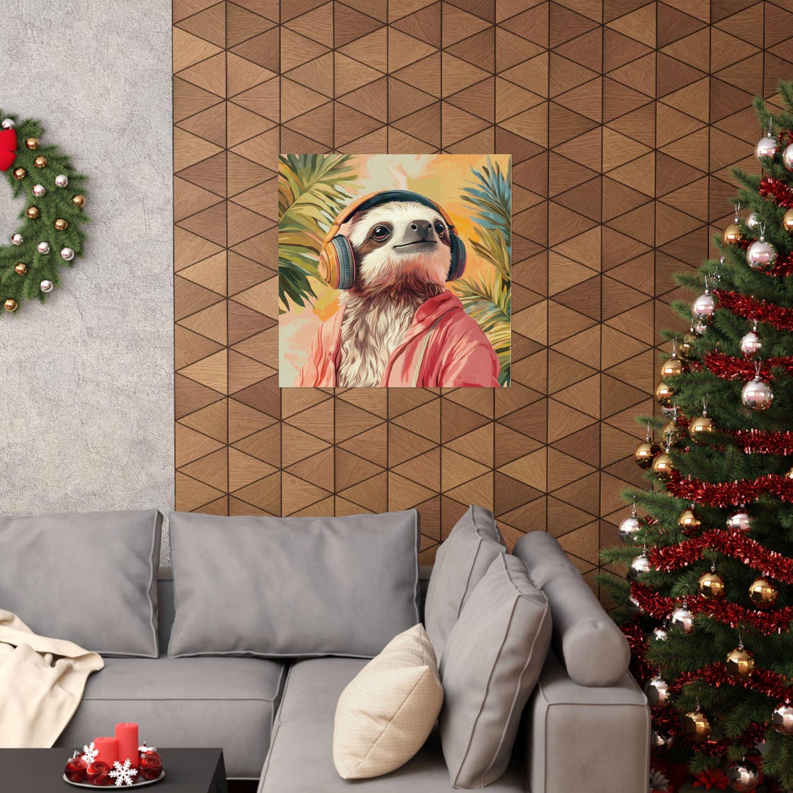 Sloth In Palm Tree Paradise, Tropical Poster - Image 4