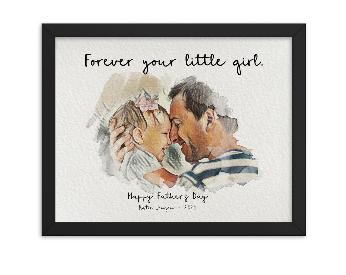 Personalized Dad Portrait, Meaningful Fathers Day Gift