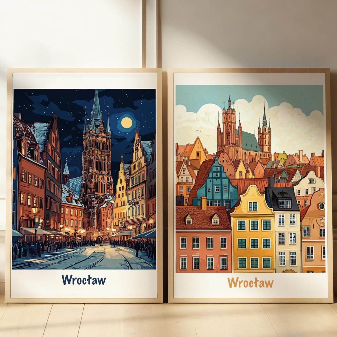 Wroclaw Poland Poster Travel Poland Wroclaw Polska Illustration Gift Polski Plakat European City Poster Wroclaw Print Poland Decor