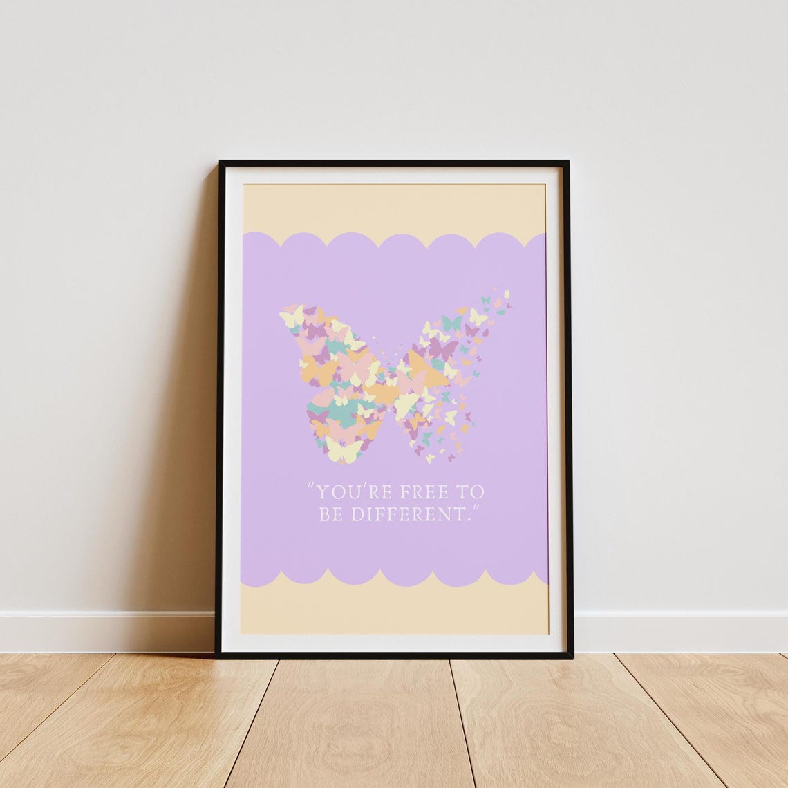 Youre Free To Be Different Butterfly Print Inspirational Quote Art Whimsical Wall Decor Empowerment Message Feminine Design - Image 4
