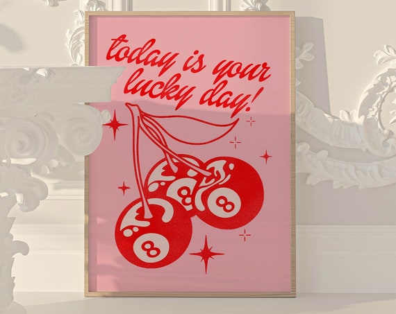 Lucky You Y2K Aesthetic Art Print