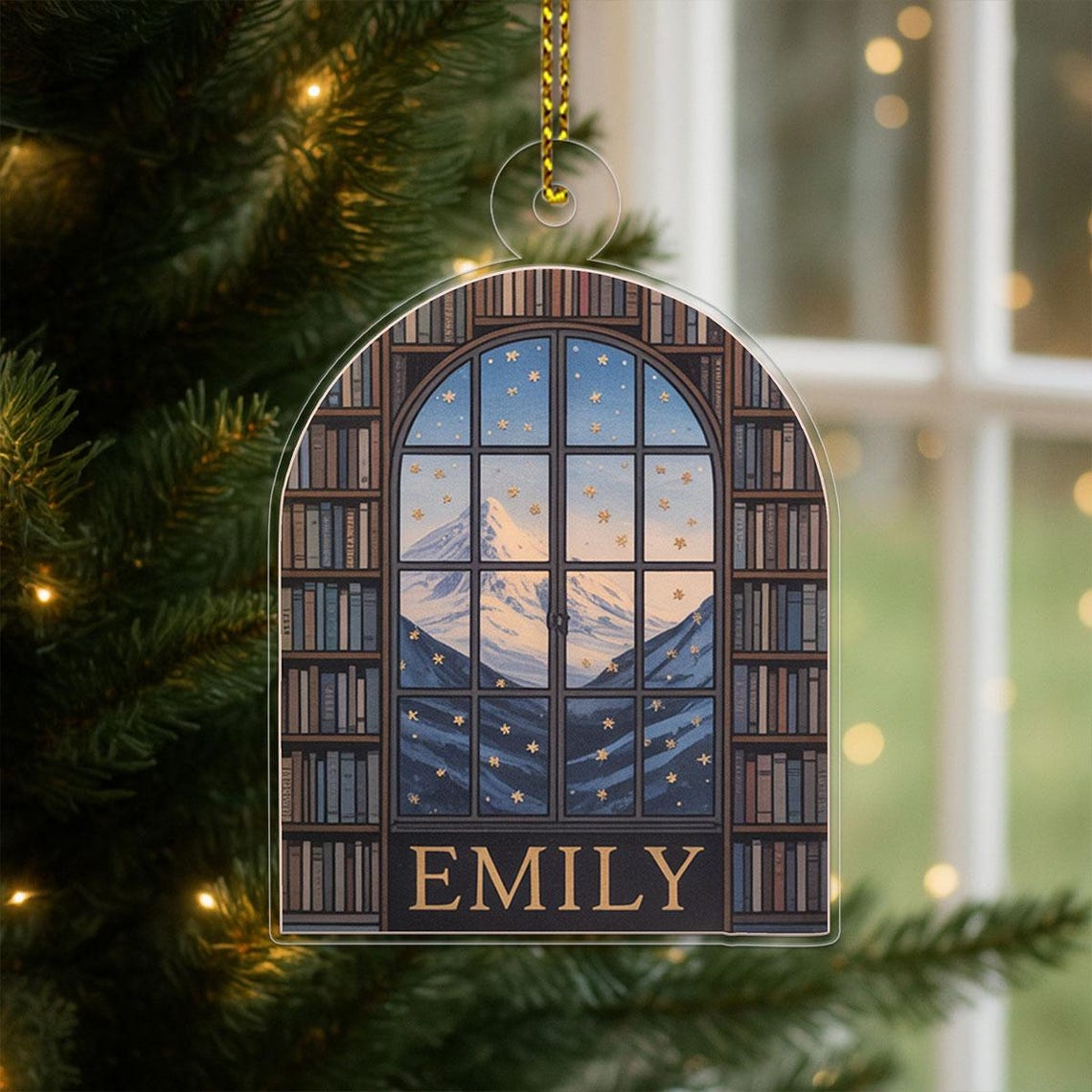 Personalized Night Court Bookshelf Christmas Ornament Poster