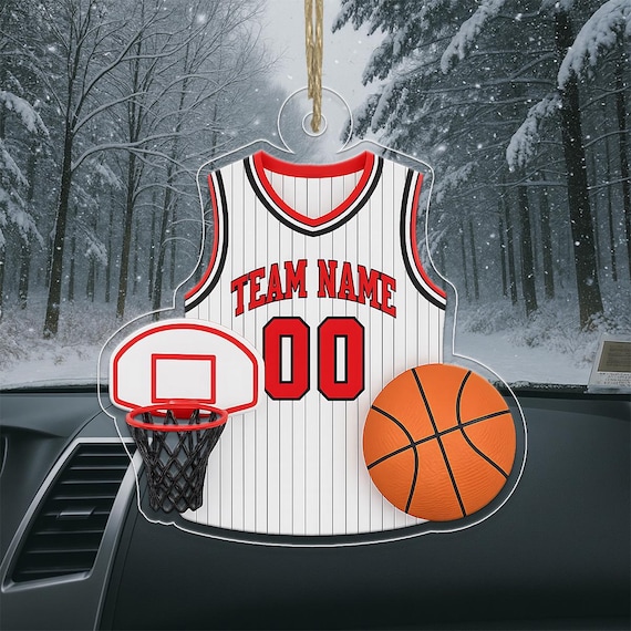 Custom Basketball Team Jersey Name Number 00 Ornament Art Poster