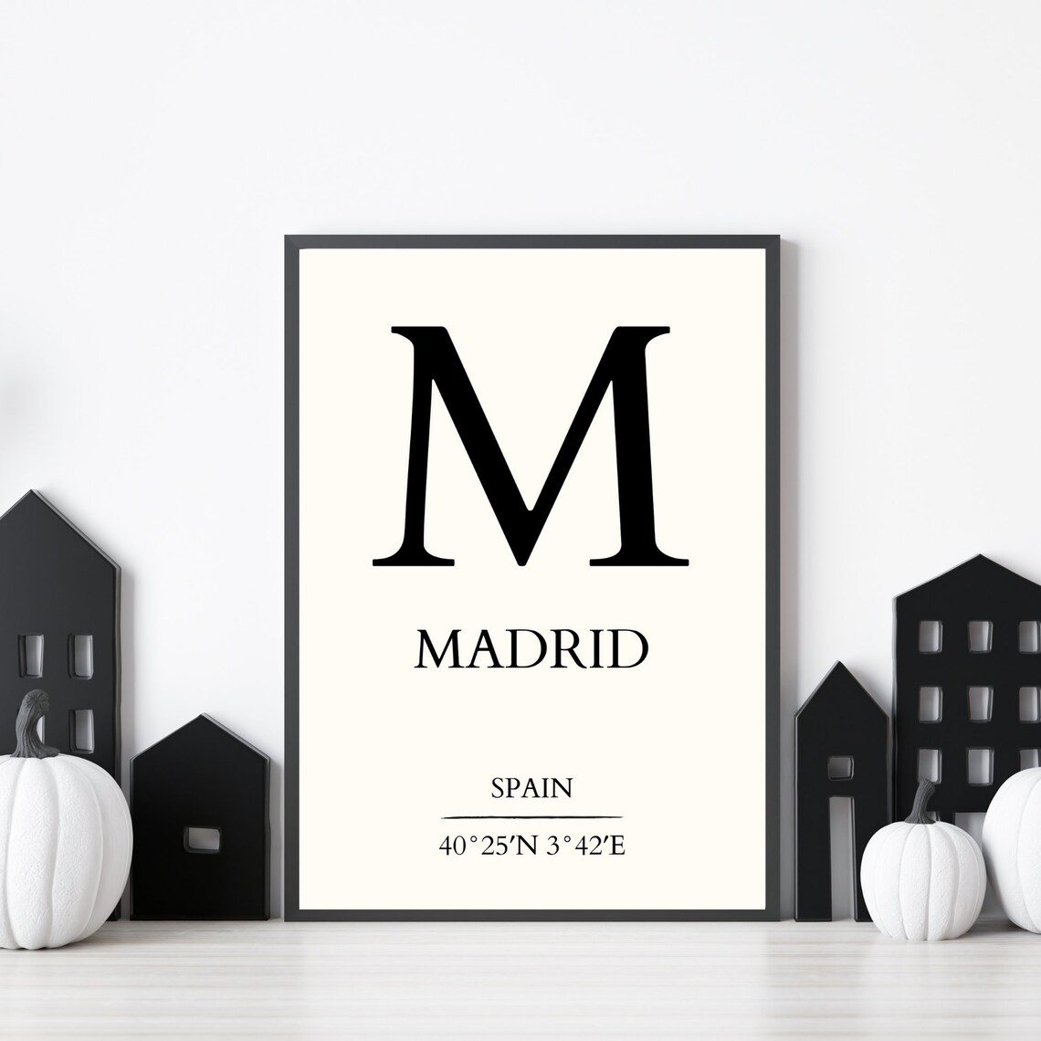 Madrid Spain Coordinates Letter M Minimalist City Travel Wall Poster - Image 2