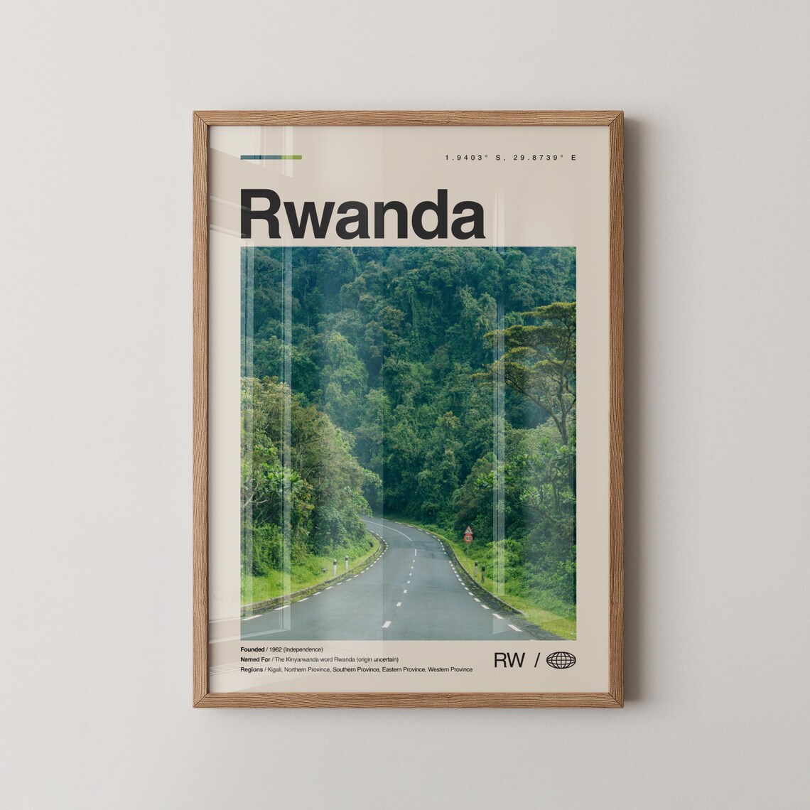 Rwanda Forest Road Photo Travel Poster With Lush Green Landscape