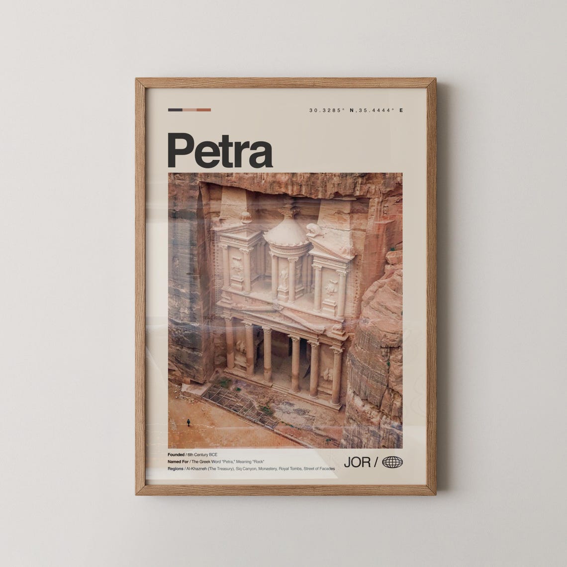 Petra Jordan Minimalist Travel Photography Al-Khazneh Treasury Poster