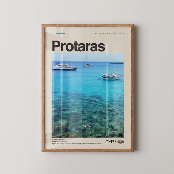 Protaras Print Cyprus Wall Art Poster Photo Fig Tree Bay Cape Greco Konnos Beach Sunrise Views Church Of