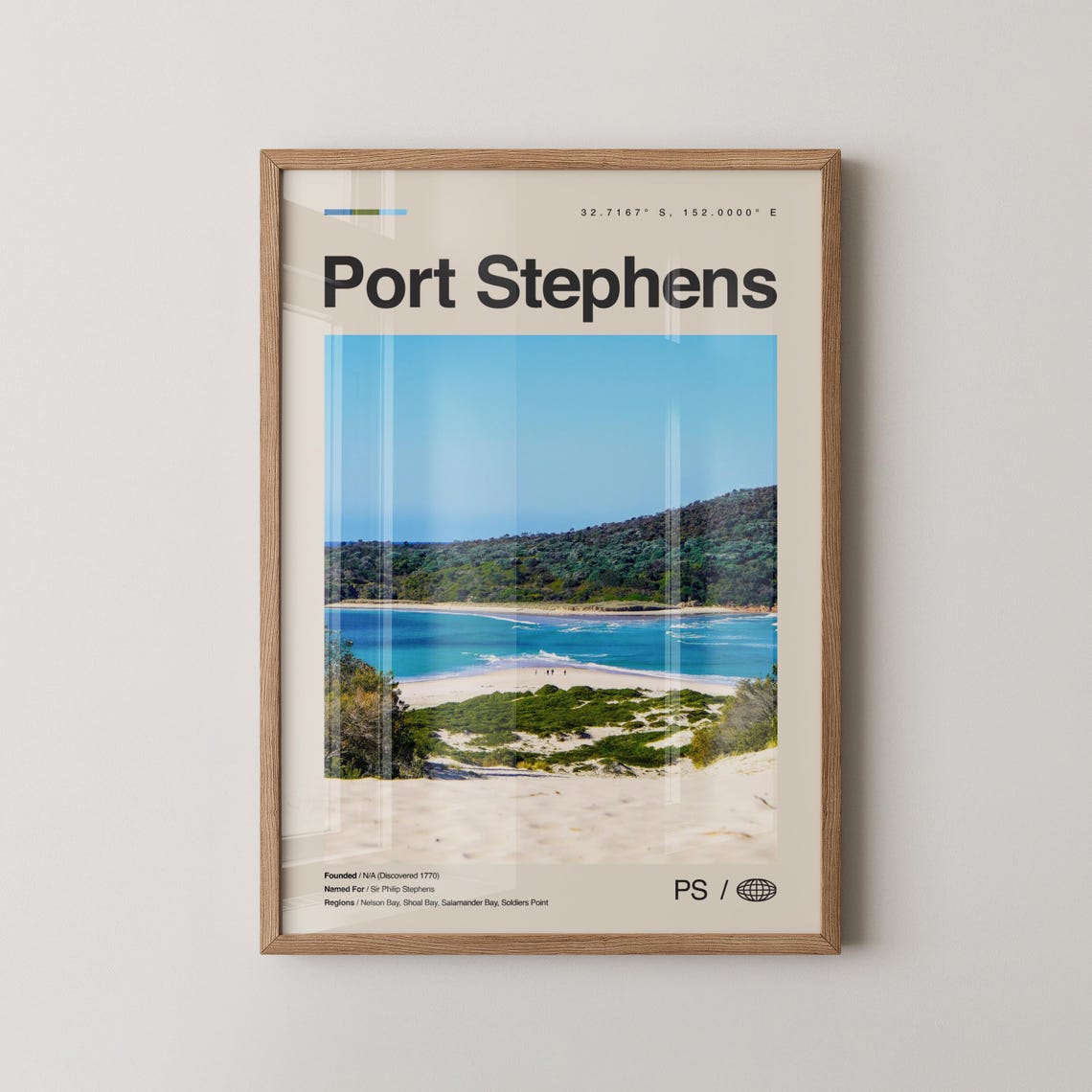 Port Stephens Print Art Poster Photo Dcor Map