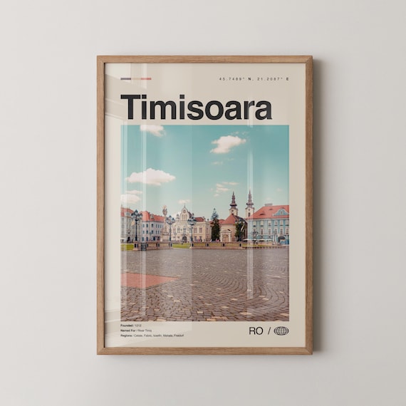 Timisoara Print No 1 Wall Art Poster Photo Map Romania