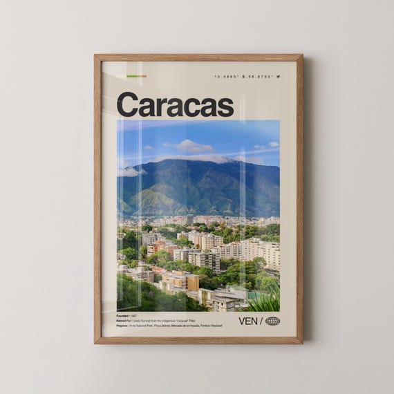 Caracas Venezuela City Skyline Urban Minimalist Photo Art Poster