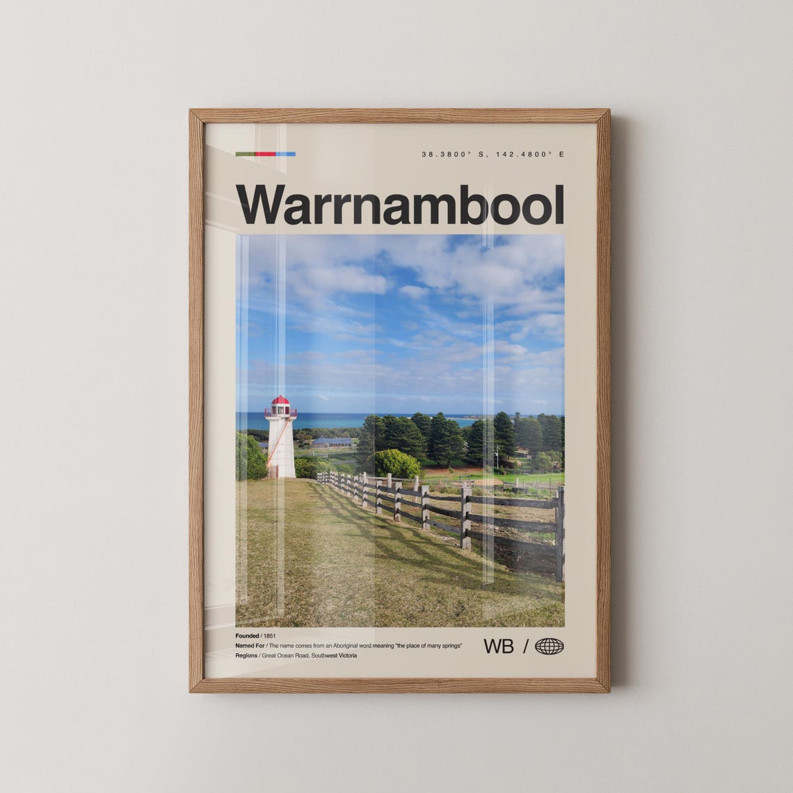 Warrnambool Australia Historic Lighthouse Coastal Travel Poster