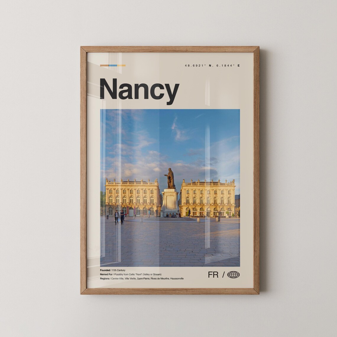 Nancy Print Wall Art Poster Photo Dcor Map France