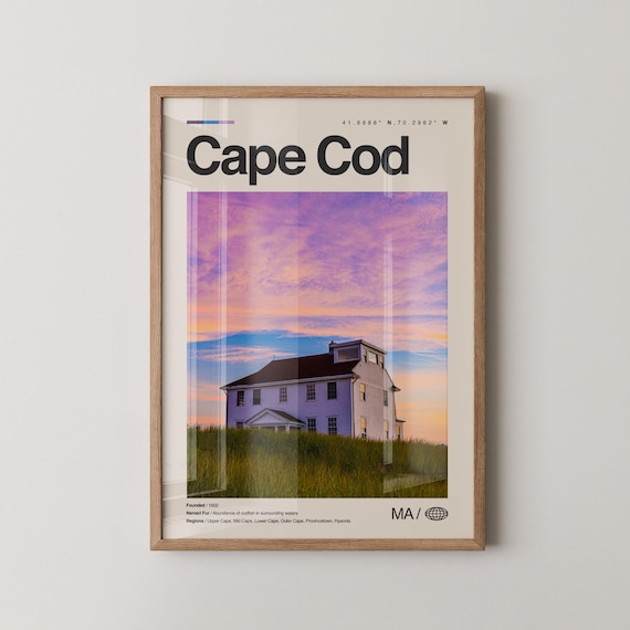 Cape Cod Massachusetts Sunset Coast Minimalist Travel Poster