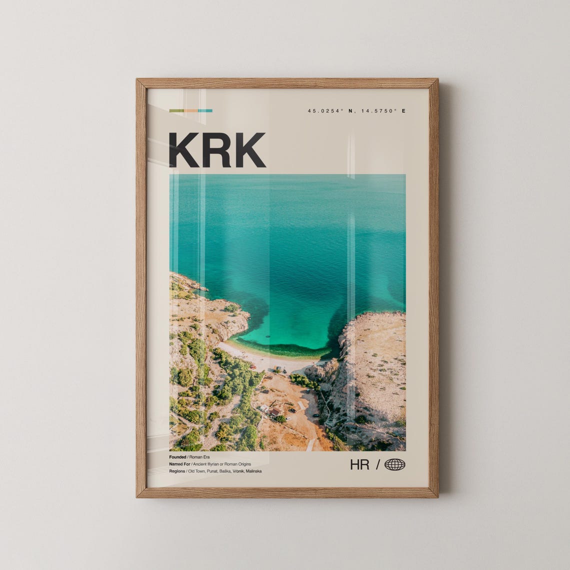 Krk Island Croatia Turquoise Adriatic Coast Photo Travel Poster