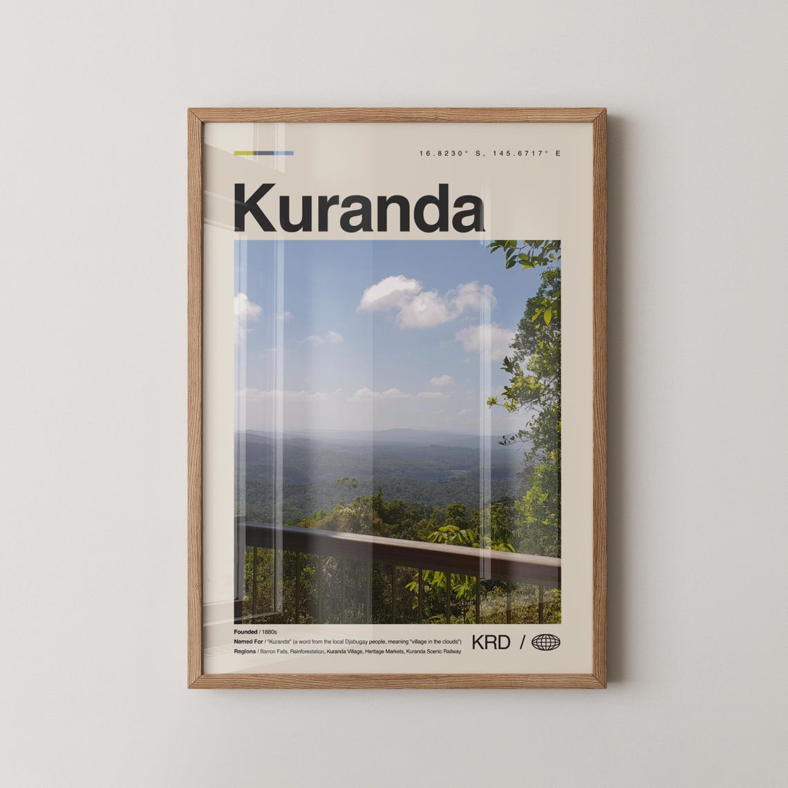 Kuranda Queensland Rainforest Valley Lookout View Travel Poster