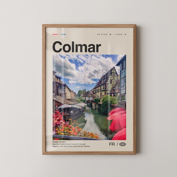 Colmar Print Wall Art Poster Photo Map France