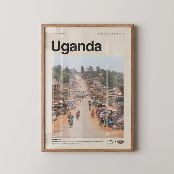 Uganda Print Wall Art Poster Photo Decor Country Kampala Africa