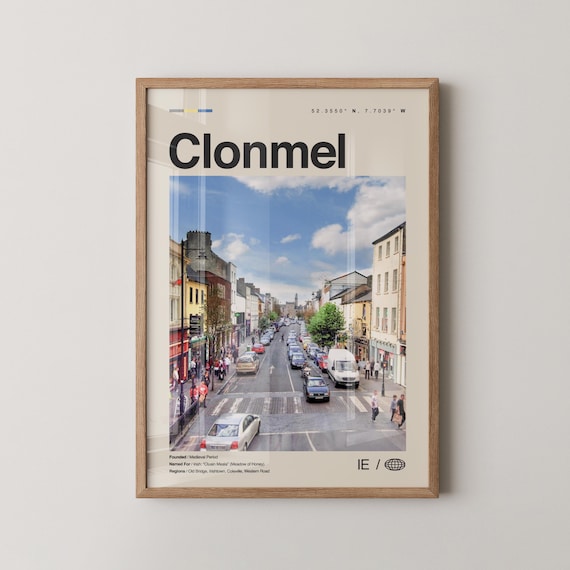 Clonmel Print Wall Art Poster Photo Dcor Map