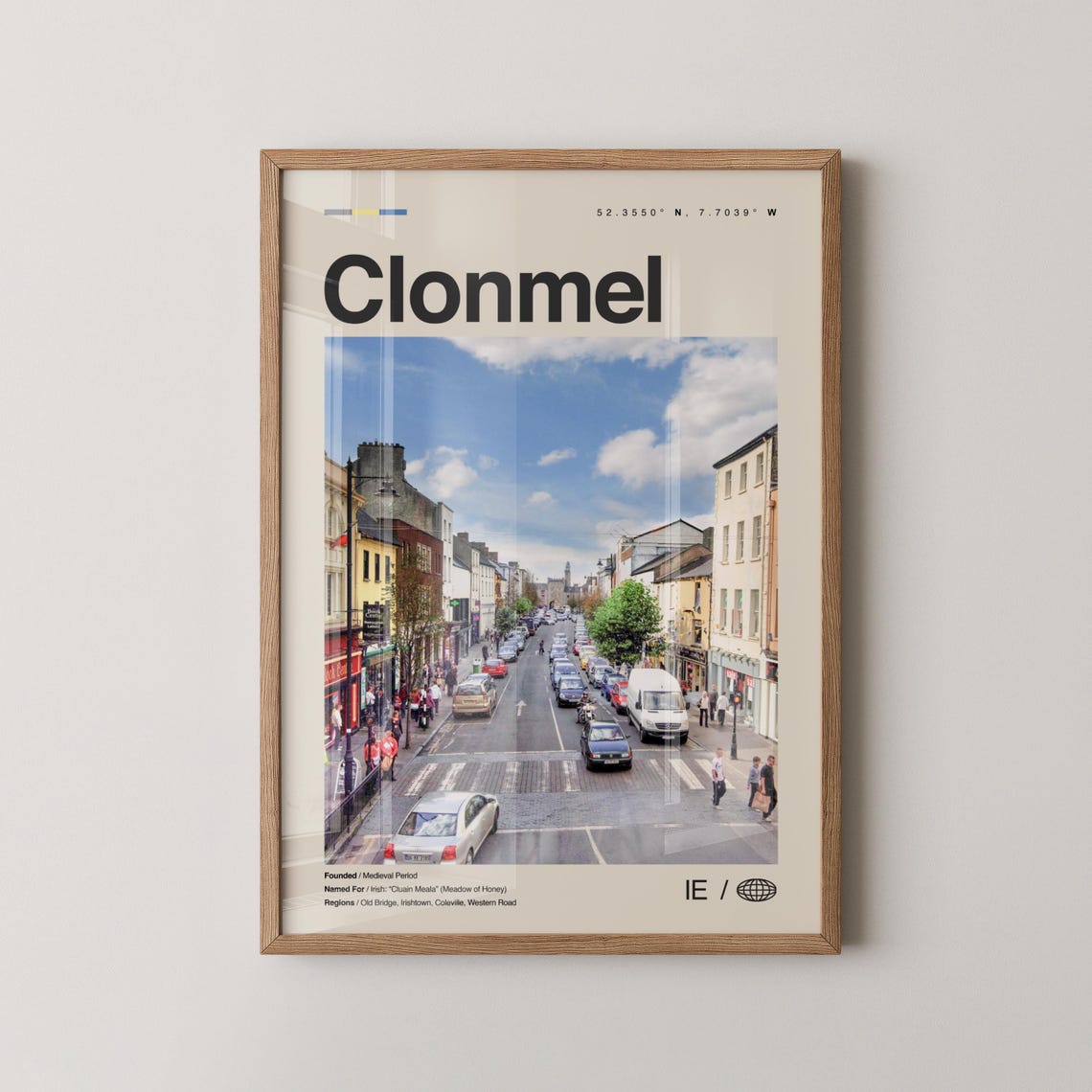 Clonmel Print Wall Art Poster Photo Dcor Map