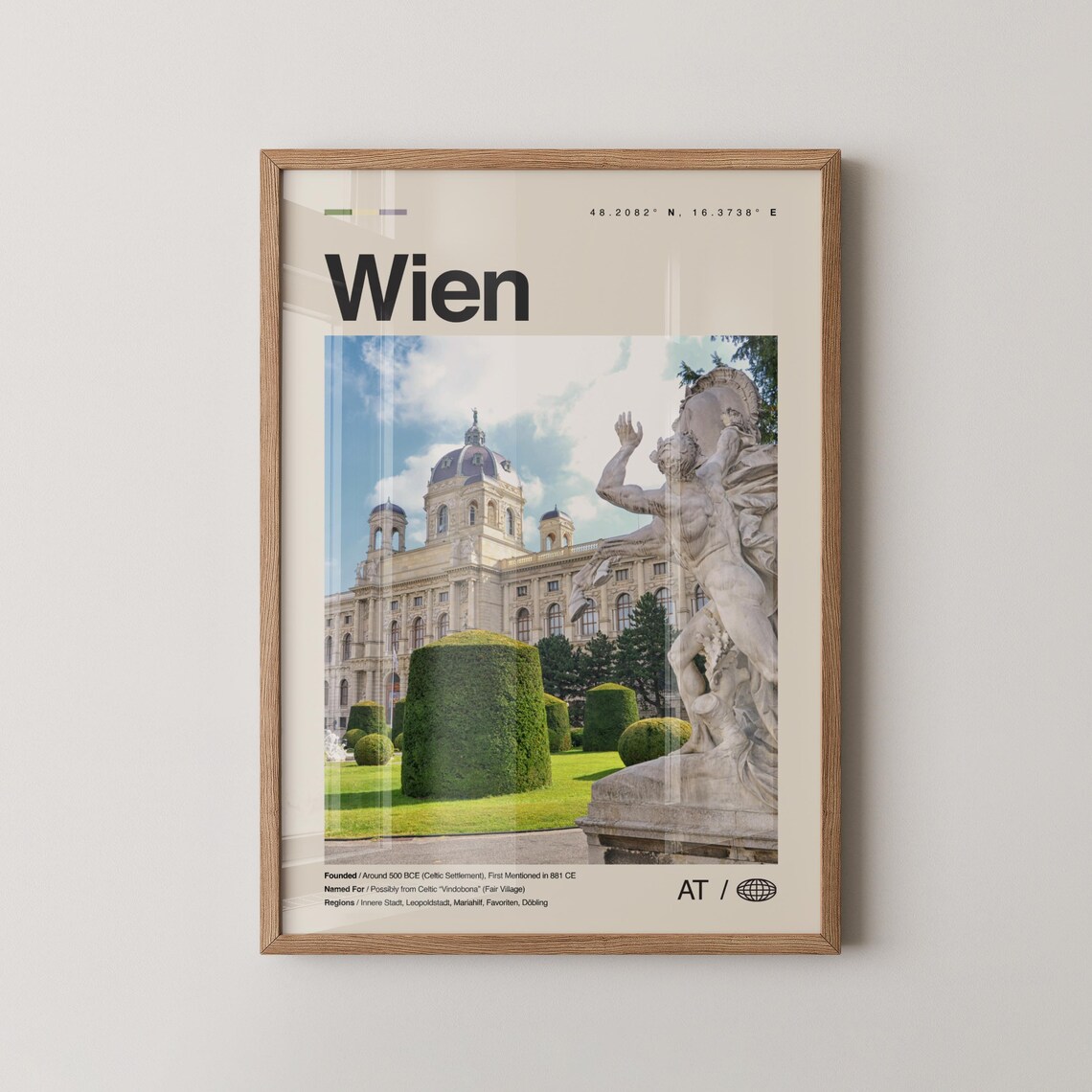 Vienna Austria Imperial Museum Palace And Statue Travel Poster
