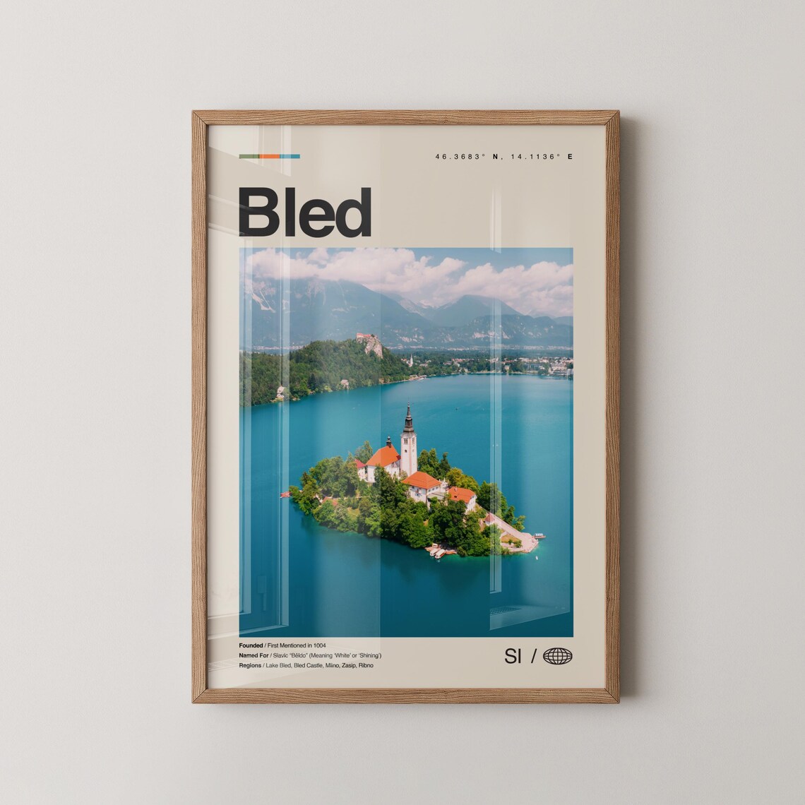 Bled Lake Island Church Slovenia European Photo Travel Poster
