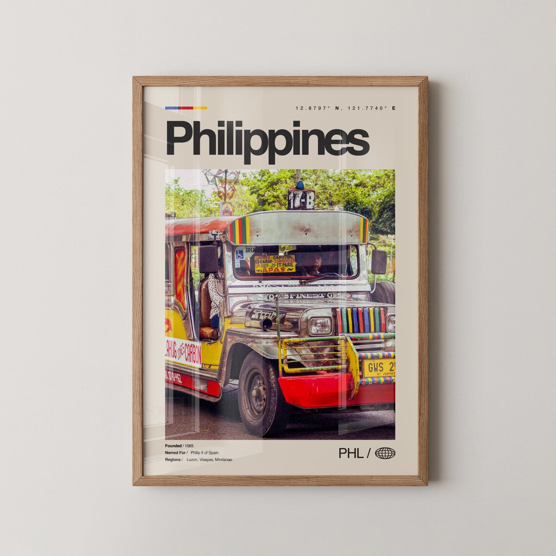 Philippines Jeepney Street Photography Vintage Travel Photo Poster