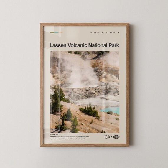 Lassen Volcanic National Park Hydrothermal Minimalist Travel Poster
