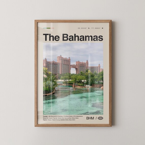 The Bahamas Atlantis Resort Lagoon Photo Poster With Island Facts