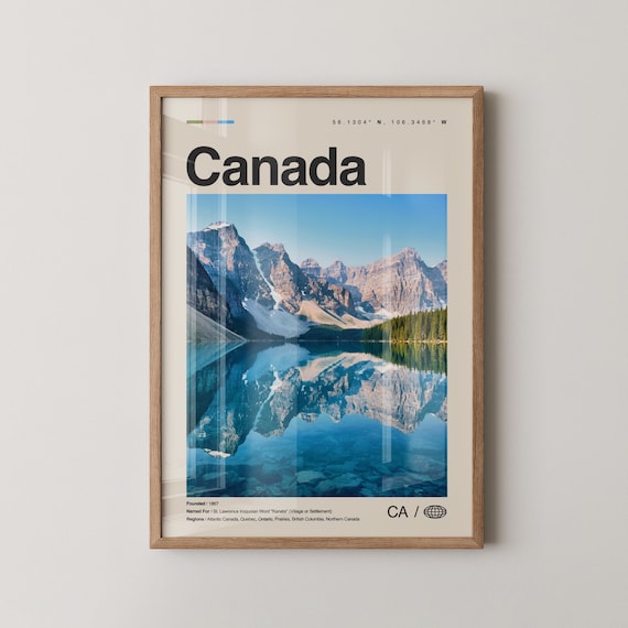 Canada Moraine Lake Mirror Reflection Photo Poster Banff National Park