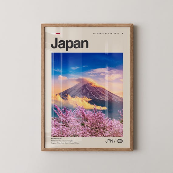 Japan Print Wall Art Poster Photo Tokyo Kyoto Osaka Mount Fuji Cherry Blossoms Shinto Shrines Zen