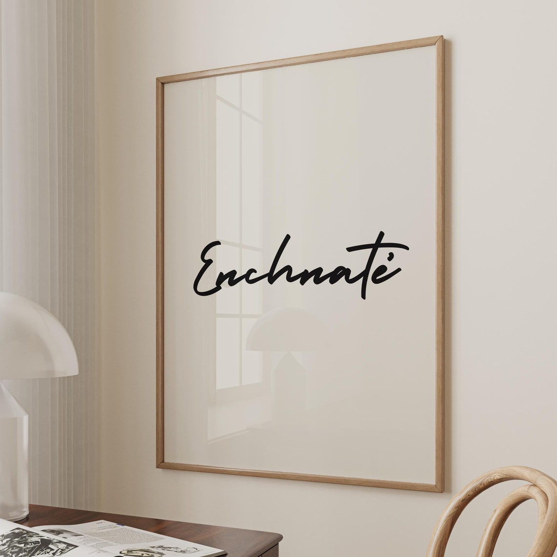 Enchnate French Greeting Flowing Black Script Parisian Chic Poster