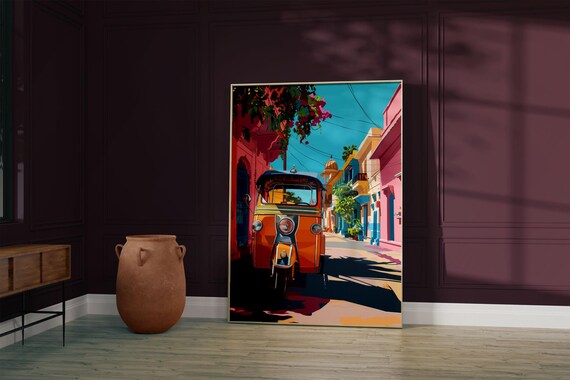 Tuk Art Print Desi Street Scene