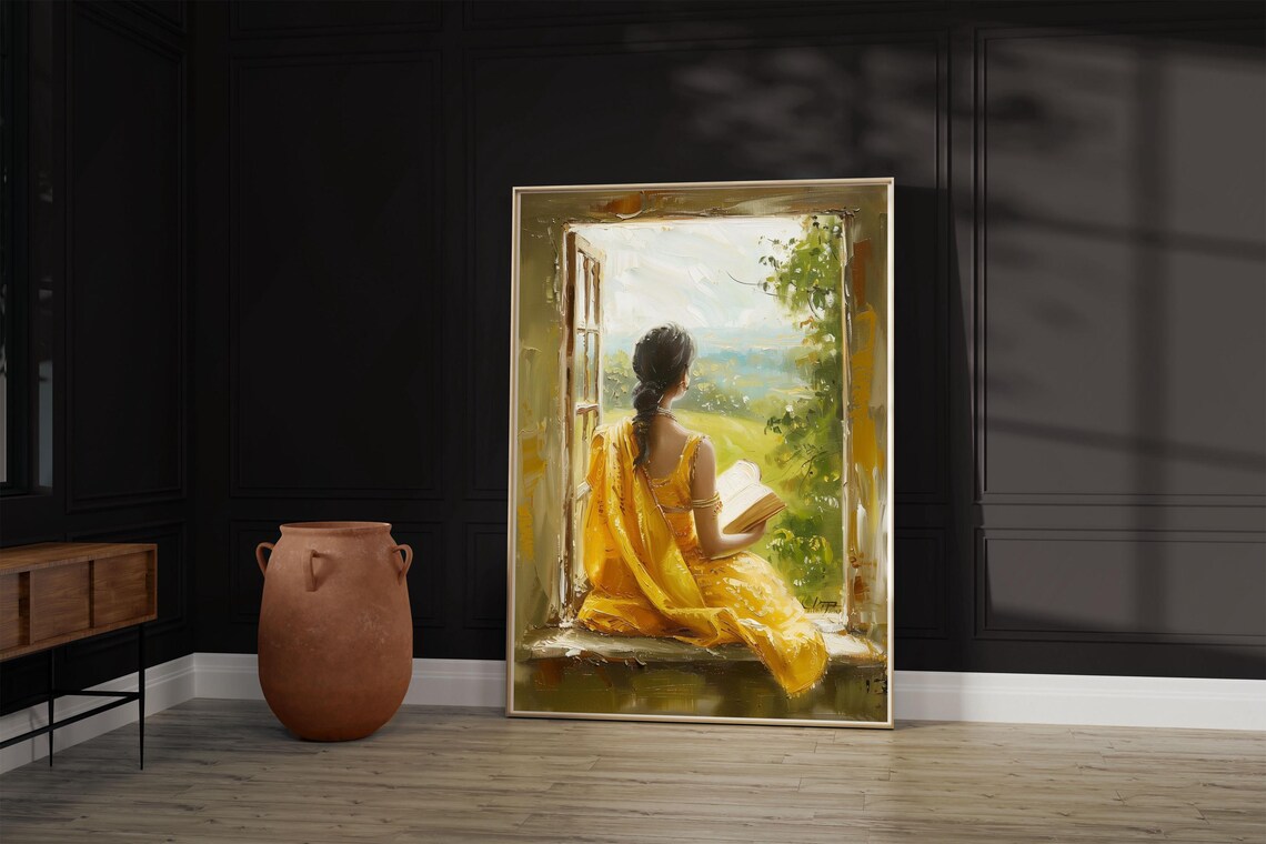 Woman Art Print Desi Illustration Painting