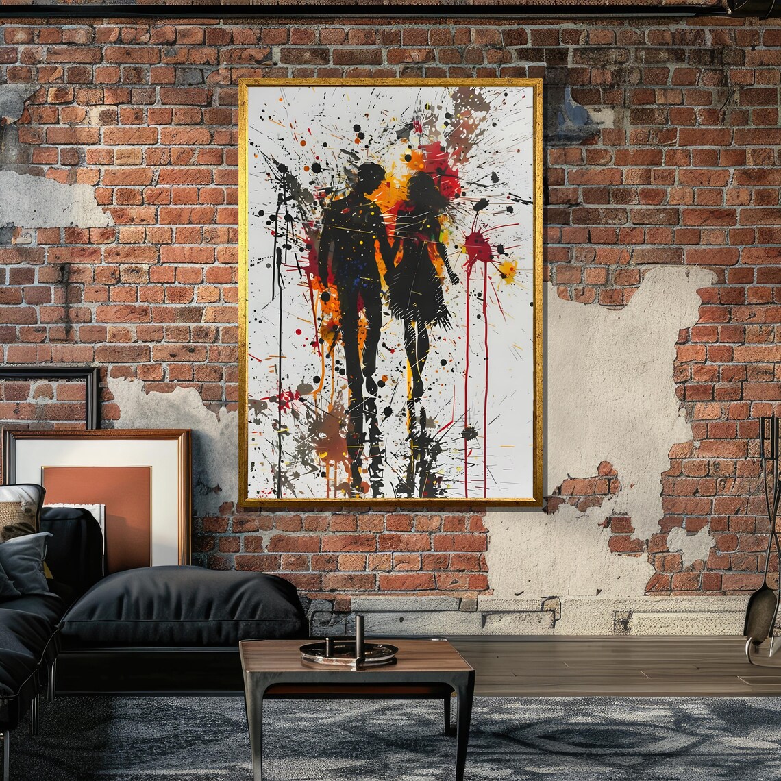 Silhouette Couple Abstract Art, Modern Love - Image 5