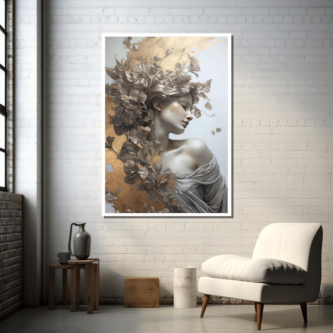 Elegant Woman With Leaves, Dreamlike Ethereal Art Print - Image 4