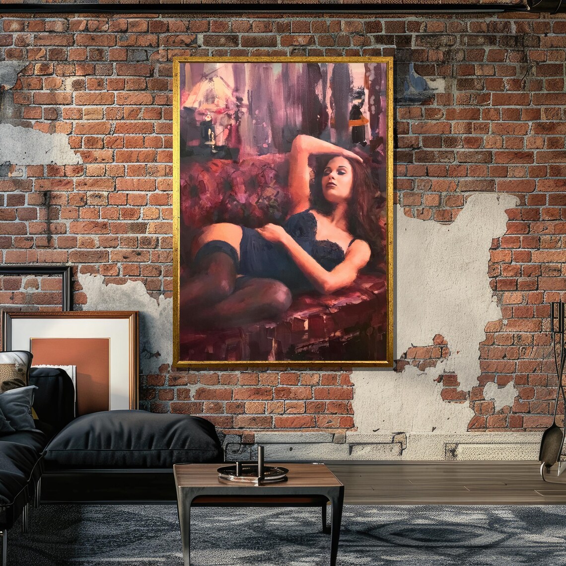 Luxurious Lingerie Art, Intimate Woman Lounging - Image 6