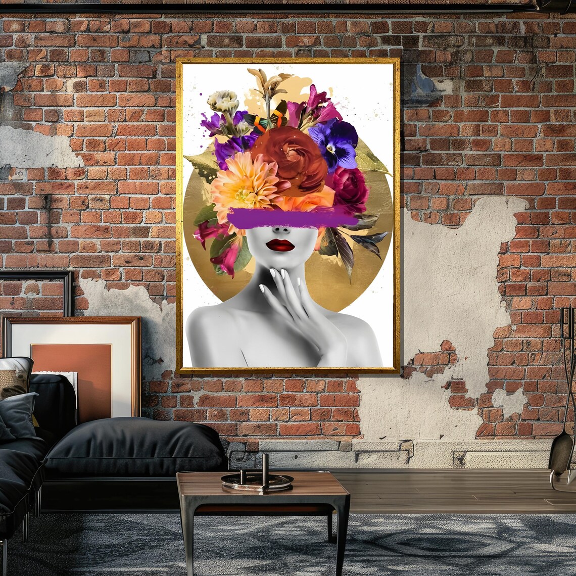 Surreal Floral Woman Abstract Modern Art - Image 6