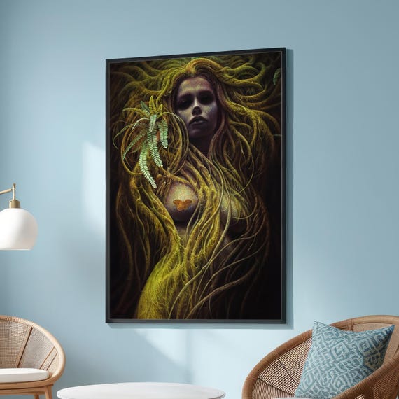 Nature Spirit Fantasy, Female Figure Entwined With Vines