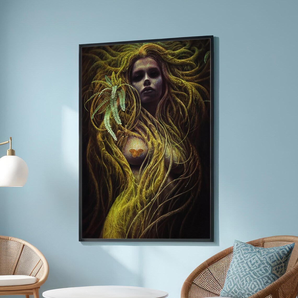 Nature Spirit Fantasy, Female Figure Entwined With Vines