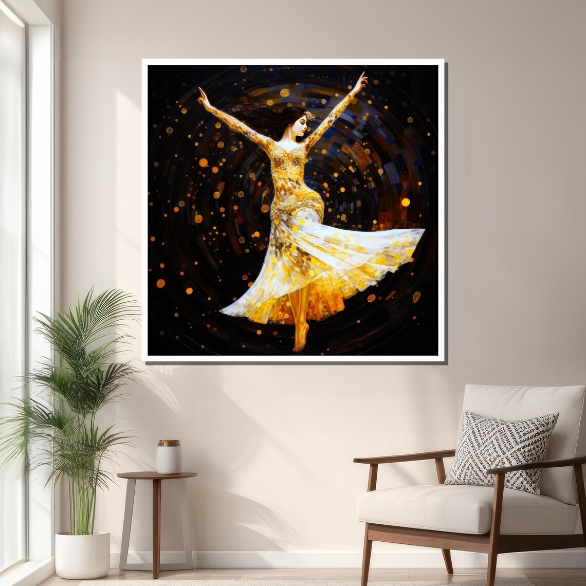 Graceful Dancing Woman, Abstract Modern Art Print - Image 2
