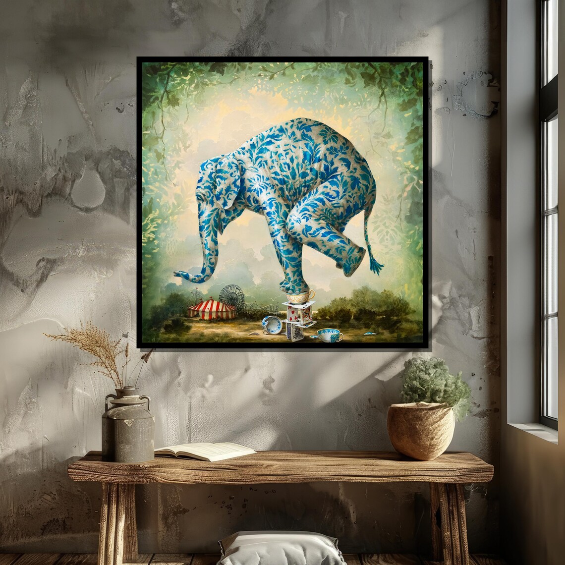 Surreal Elephant by Kevin Sloan, Whimsical Art Print - Image 5