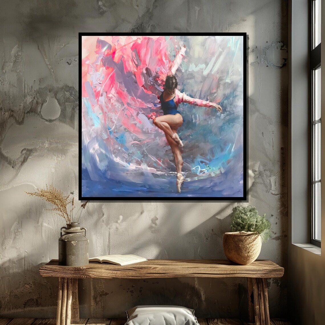 Dynamic Ballerina Print, Abstract Fluid Movement - Image 5
