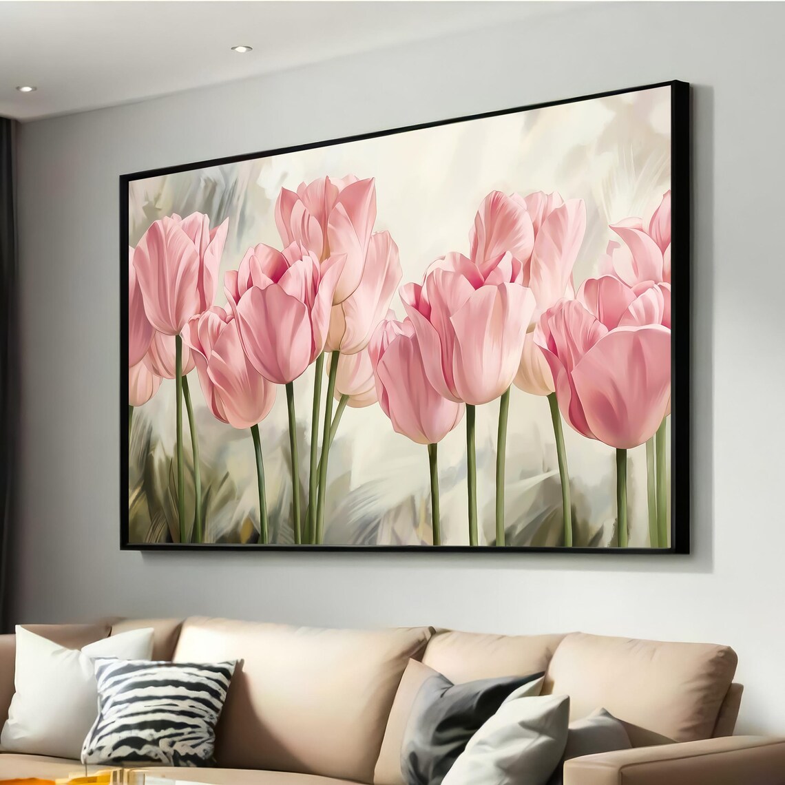 Pink Tulip Art Print, Floral Botanical Home Decor